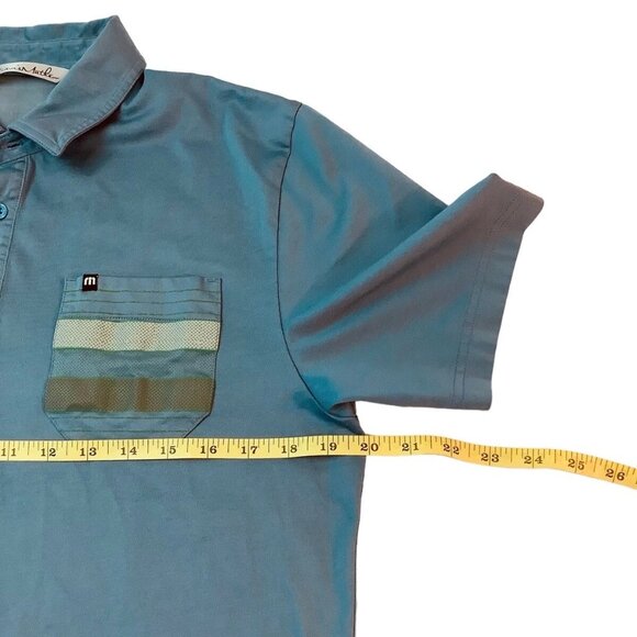 Travis Mathew Blue Pima Cotton Blend Golf Polo Shirt Men's Size M - Picture 7 of 9